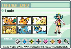 A personalised pokemon trainer card from 'www.pokecharms.com/trainercards'