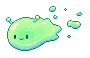 A cutesy green blob