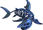 A blue shark skeleton
