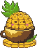 A teacup with a pineapple in it